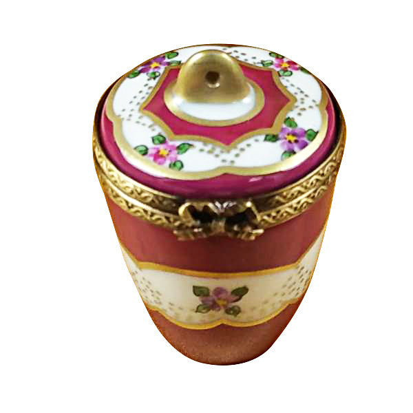 Burgundy Urn with Gold Handle Limoges Porcelain Box