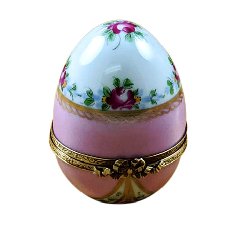Pink Egg with Flowers Limoges Box Limoges Porcelain Box