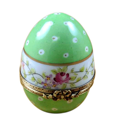 Green Egg with Flowers Limoges Box Limoges Porcelain Box