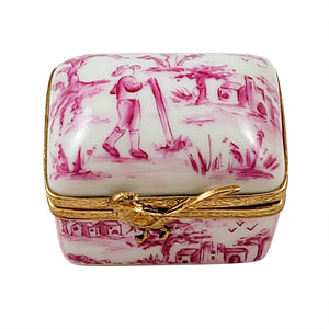 Pink Toile Box Limoges Porcelain Box