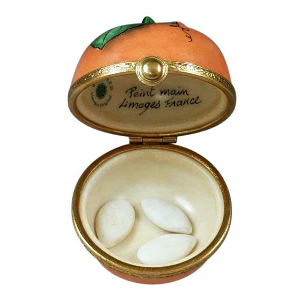 Pumpkin with Seeds Limoges Porcelain Box