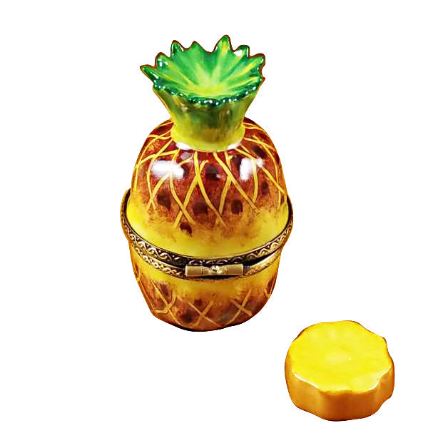 Pineapple with Slice Limoges Porcelain Box