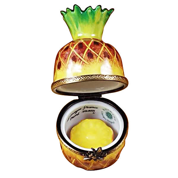 Pineapple with Slice Limoges Porcelain Box