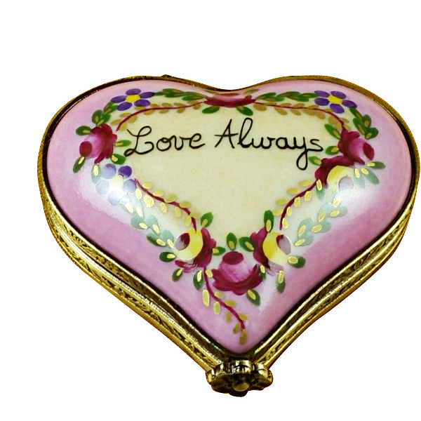Heart Love Always Limoges Porcelain Box