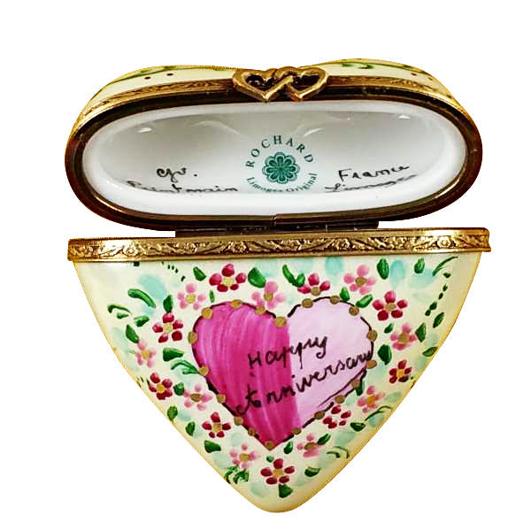 Heart Happy Anniversary Limoges Porcelain Box