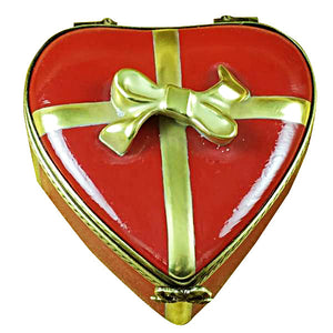 Red Heart with Chocolates Limoges Porcelain Box