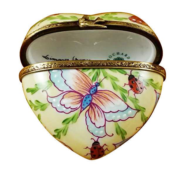 Butterfly Heart Limoges Porcelain Box