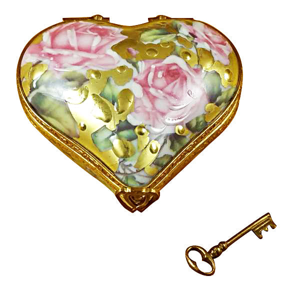 Heart Key to My Heart Limoges Porcelain Box