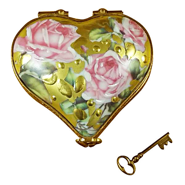 Heart Key to My Heart Limoges Porcelain Box