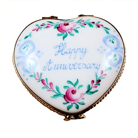 Happy Anniversary Heart 50th Limoges Porcelain Box