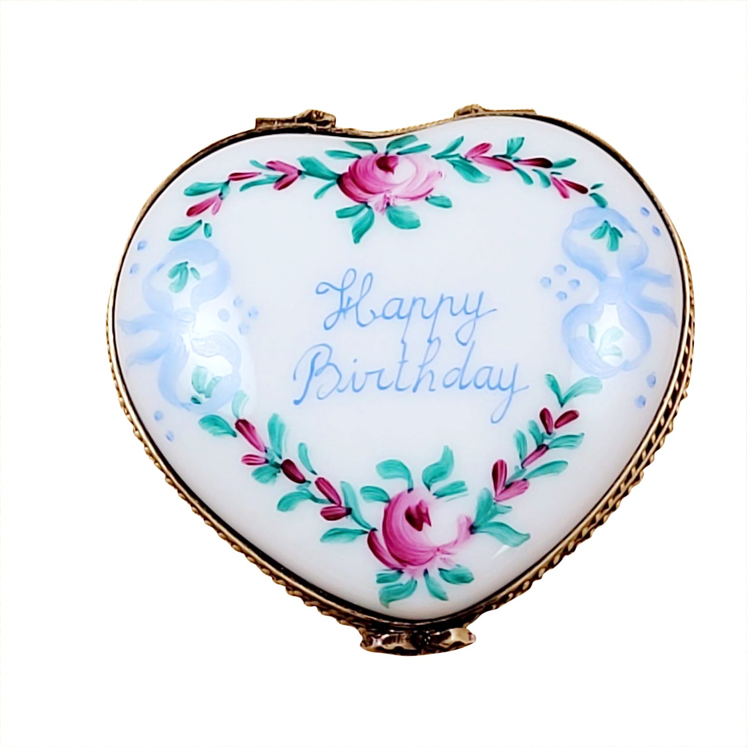 Happy Birthday Heart Limoges Porcelain Box