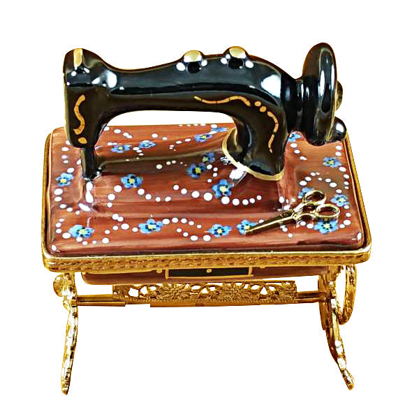 Sewing Machine on Stand Limoges Porcelain Box