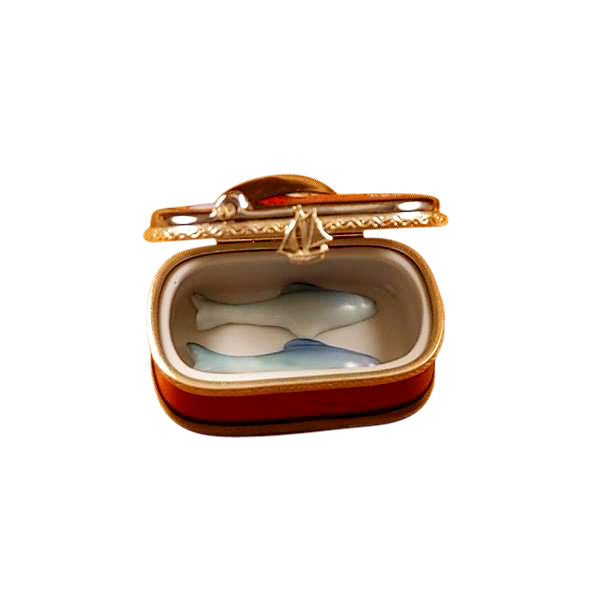 Sardine Box with Sardines Limoges Porcelain Box