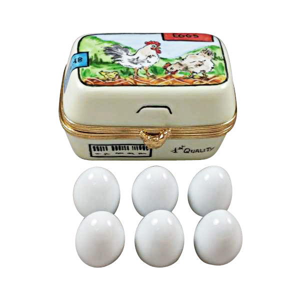Eggs in Carton Limoges Porcelain Box