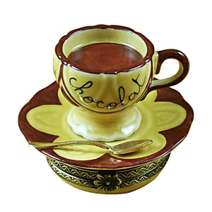 Hot Chocolate Cup & Saucer Limoges Porcelain Box