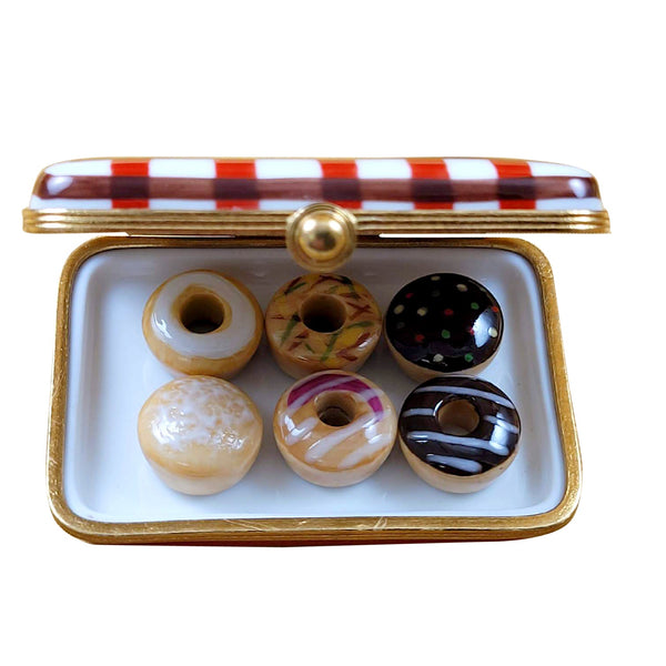 Donut Box with Six Donuts Limoges Porcelain Box