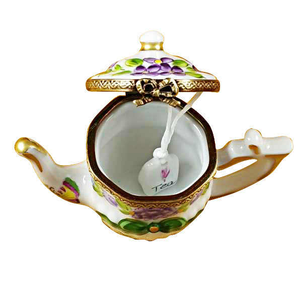 Teapot Butterfly Limoges Porcelain Box