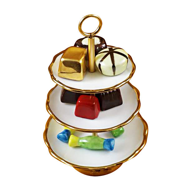 Sweet Tray with Nine Removable Candies Limoges Porcelain Box