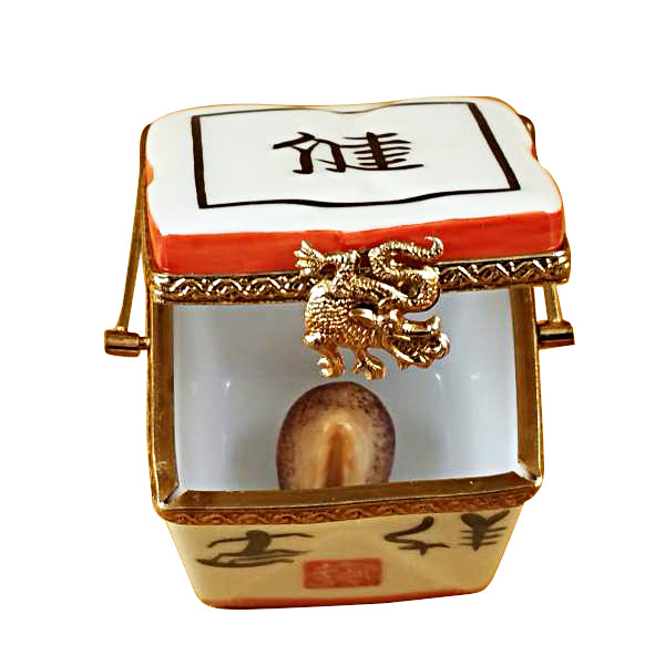 Chinese Take Out with Calligraphy Limoges Porcelain Box