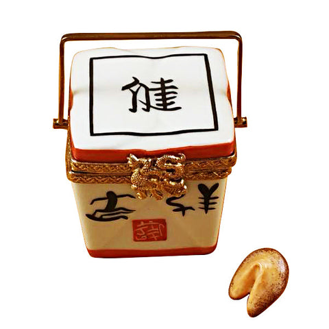 Chinese Take Out with Calligraphy Limoges Box Limoges Porcelain Box