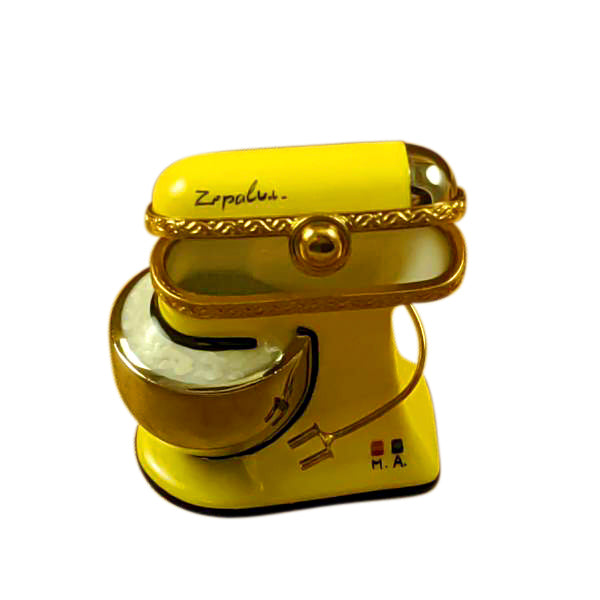 Yellow Mix Master with a Removable Cookbook Limoges Porcelain Box