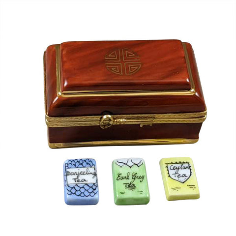 Tea Box with 3 Removable Tea Bags Limoges Box Limoges Porcelain Box