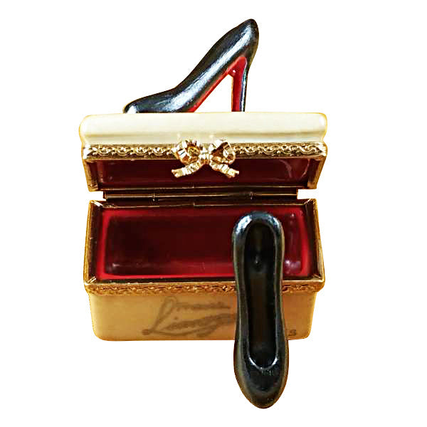 Shoe Box with Stilettos Limoges Porcelain Box