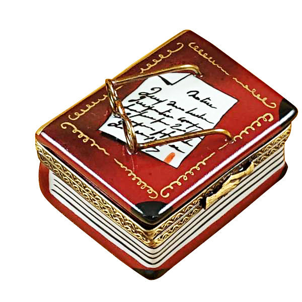 Book with Glasses Limoges Box Limoges Porcelain Box