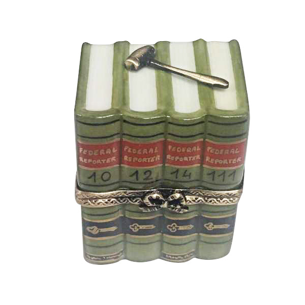 Law Books with Gavel Limoges Porcelain Box