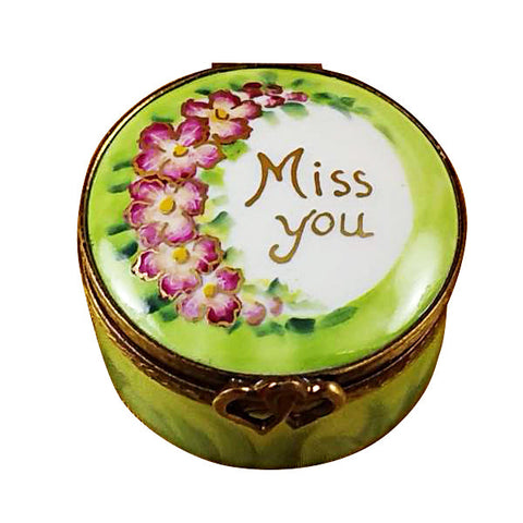 Miss You Round Limoges Porcelain Box