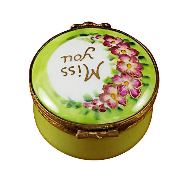Miss You Round Limoges Porcelain Box