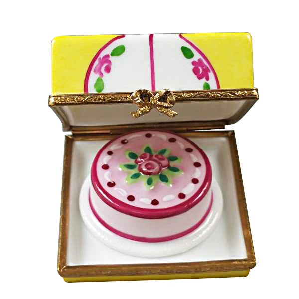 Cake Box with Cake Limoges Porcelain Box