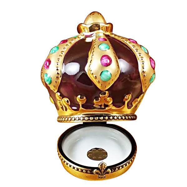 Crown with Jewels Limoges Porcelain Box