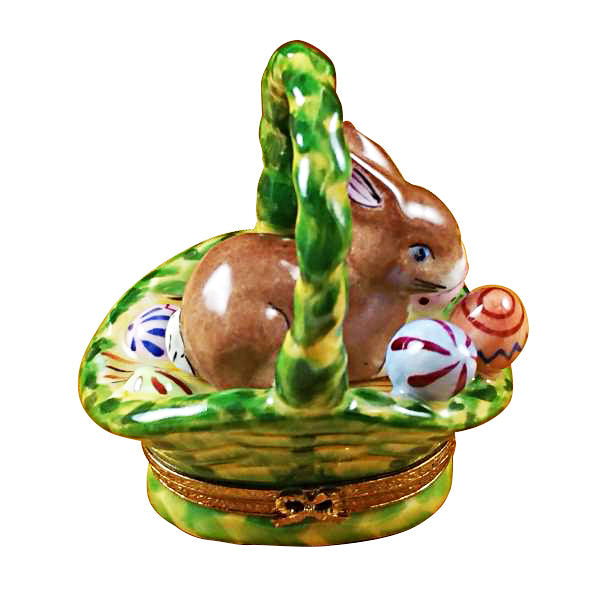 Rabbit Basket with Easter Eggs Limoges Box Limoges Porcelain Box
