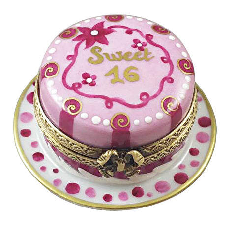 Sweet Sixteen Birthday Cake Limoges Porcelain Box