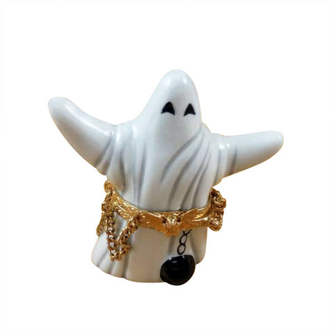 Ghost with Ball and Chain Limoges Box Limoges Porcelain Box