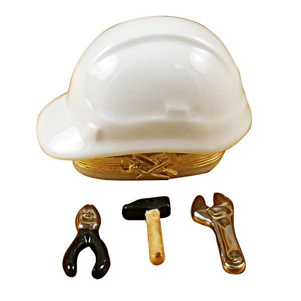 Hard Hat with Tools Limoges Porcelain Box
