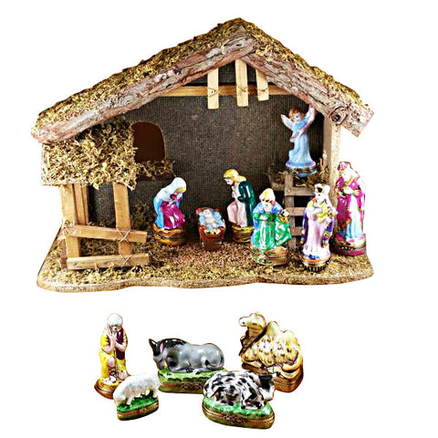 Twelve Piece Nativity Set Limoges Box Limoges Porcelain Box