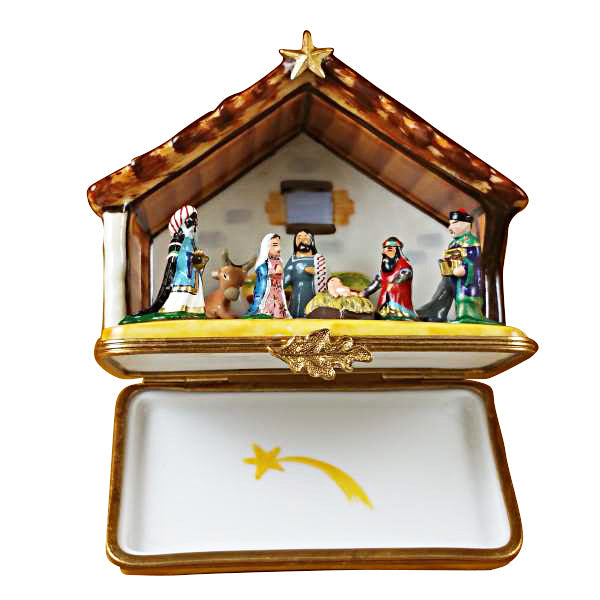 Large Nativity Limoges Porcelain Box