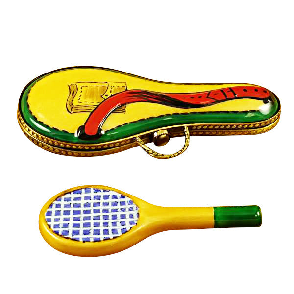 Tennis Racquet with Case Limoges Porcelain Box