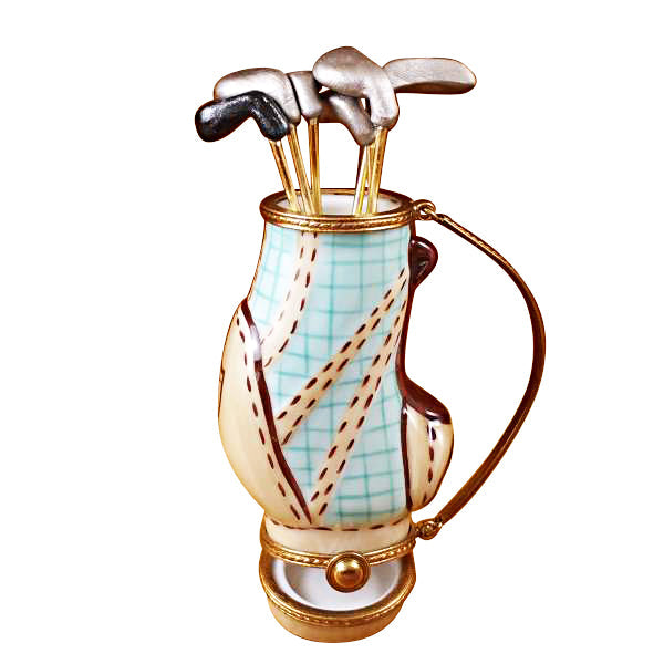 Golf Bag with Six Removable Clubs Limoges Porcelain Box