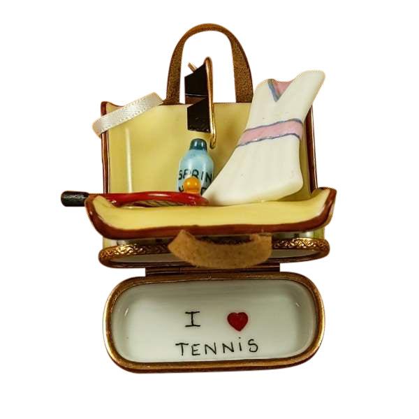 Tennis Bag with Gear Limoges Porcelain Box