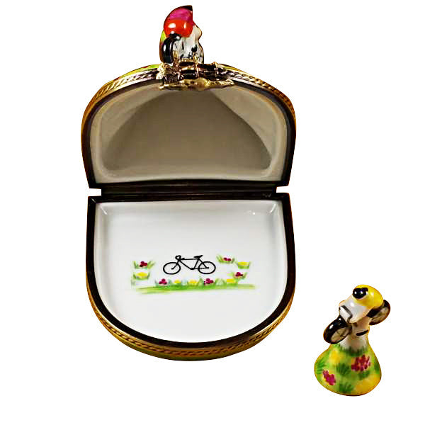Hill Climbing Bicycles Limoges Porcelain Box
