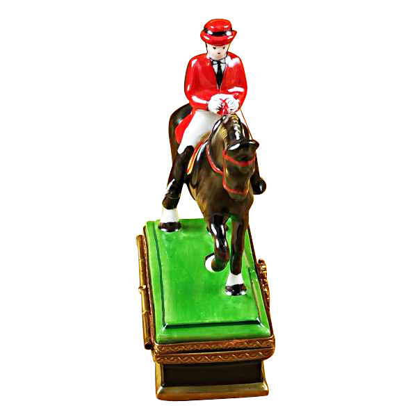 Horse with Rider Dressage Limoges Porcelain Box