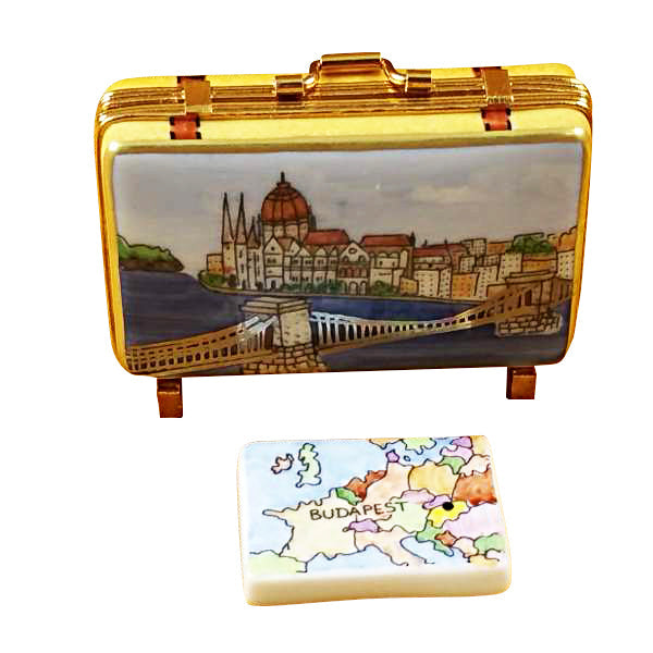 Budapest Suitcase Limoges Porcelain Box