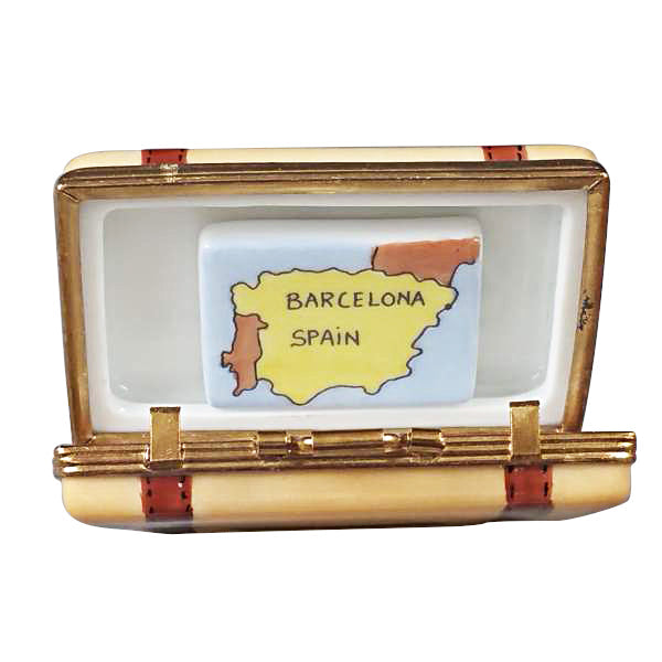 Barcelona Suitcase Limoges Porcelain Box