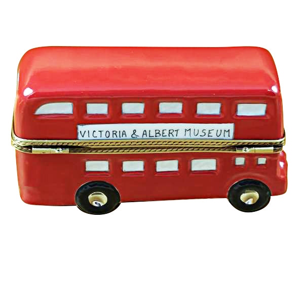 London Double Decker Bus with Removable Ticket Limoges Porcelain Box