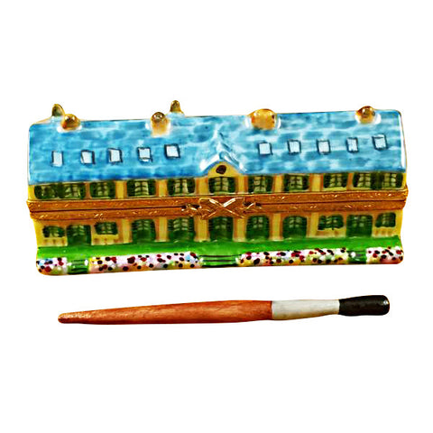 Monet's Residence at Giverny with Removable Paint Brush Limoges Porcelain Box