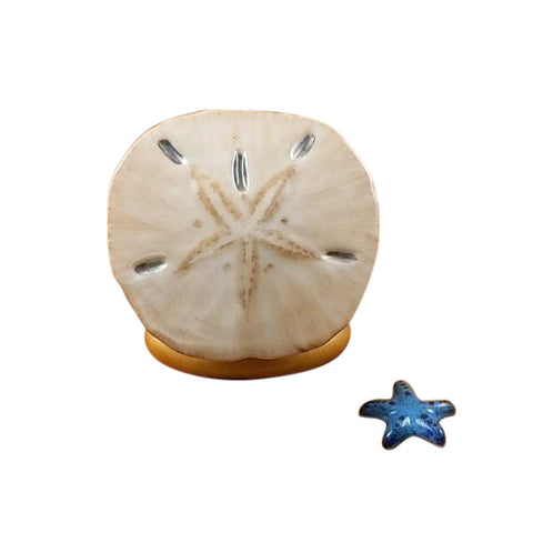 Sand Dollar with Starfish Limoges Porcelain Box