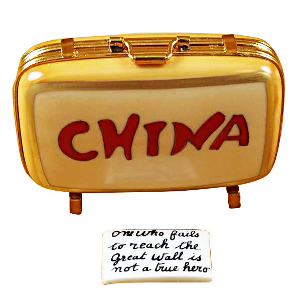 China Suitcase Limoges Porcelain Box